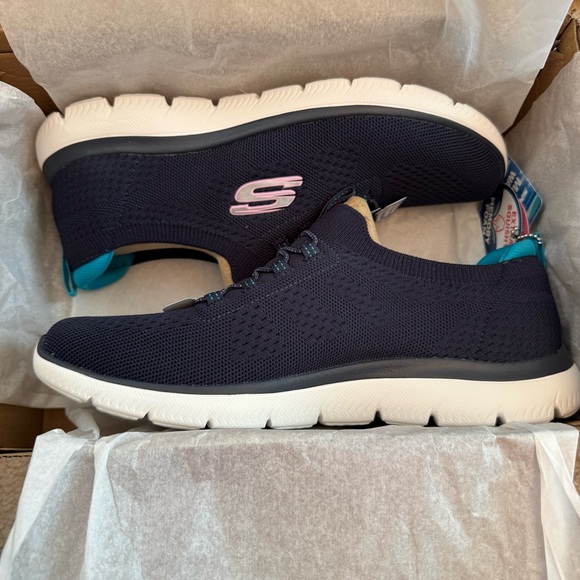 NIB NWT $72 Skechers Summits Top Player Navy Slip-On Sneakers Memory Foam Sz 10 - Picture 13 of 14